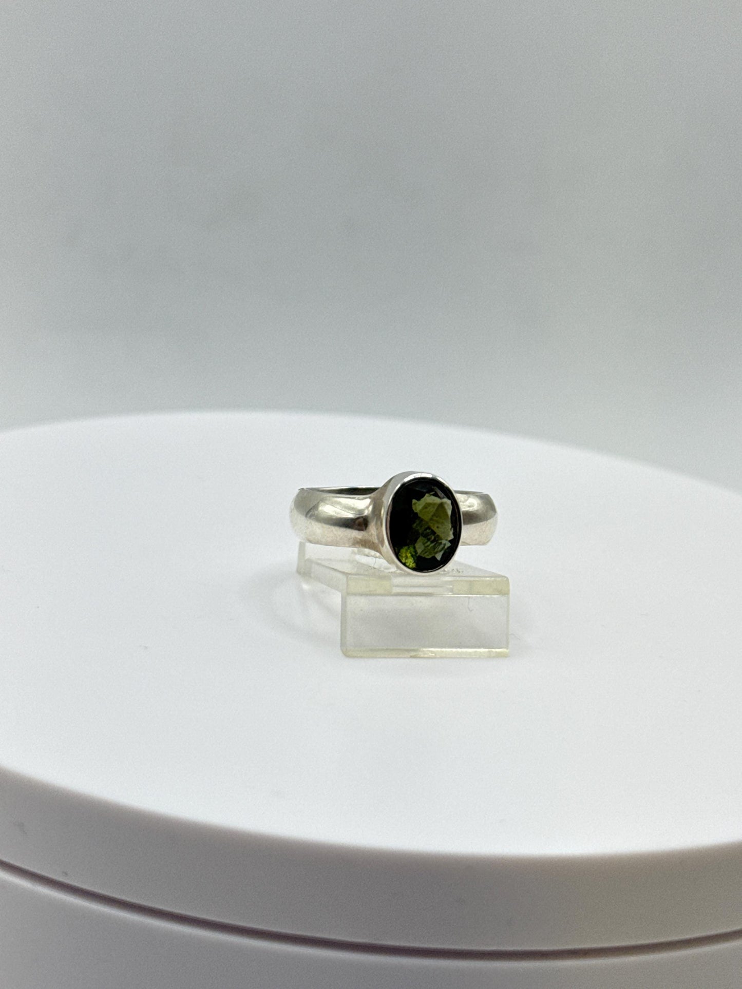 Natural Moldavite Ring | Genuine Moldavite Gemstone | Transformation Crystal Jewelry - Size 6.5