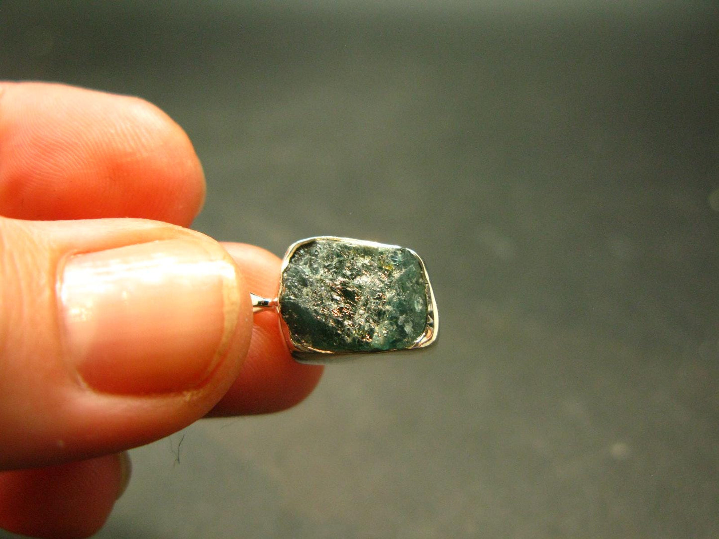 Grandidierite Silver Pendant From Madagascar - 0.7" - 1.37 Grams
