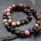 Rhodonite Genuine Bracelet ~ 7 Inches ~ 4mm Round Beads