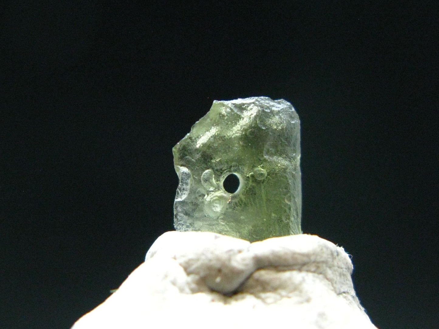 Moldavite Tektite Raw Bead from Czech Republic - 9 mm - 0.95 Carats