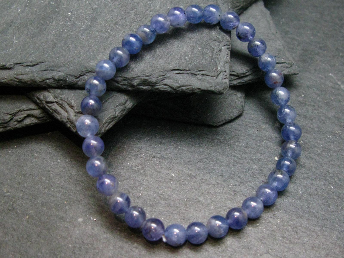 Tanzanite Genuine Bracelet ~ 7 Inches ~ 6mm Round Beads