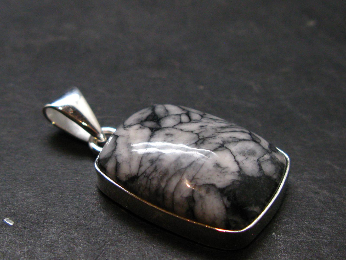 Pinolite Silver Plated Pendant from Austria - 1.4" - 6.45 Grams
