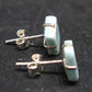 Natural Square Shape Larimar 925 Sterling Silver Stud Earrings from Dominican Republic