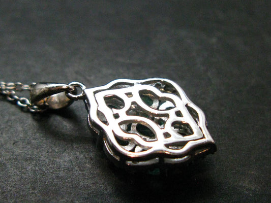 Emerald Silver Pendant W/Chain From Colombia - 3.26 Grams Total