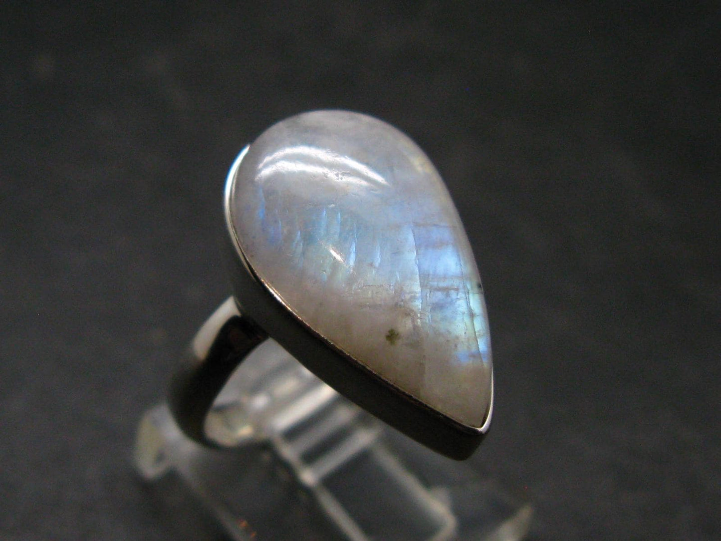 Natural Glow From Inside Moonstone Silver Plated Ring - 4.68 Grams - Size 7