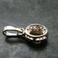 Yellow Citrine Gem Facetted Sterling Silver Pendant From Brazil With CZ - 0.7" - 1.21 Grams