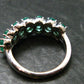 Emerald Faceted Silver Ring from Colombia - 4.38 Grams Total - Size 7.5