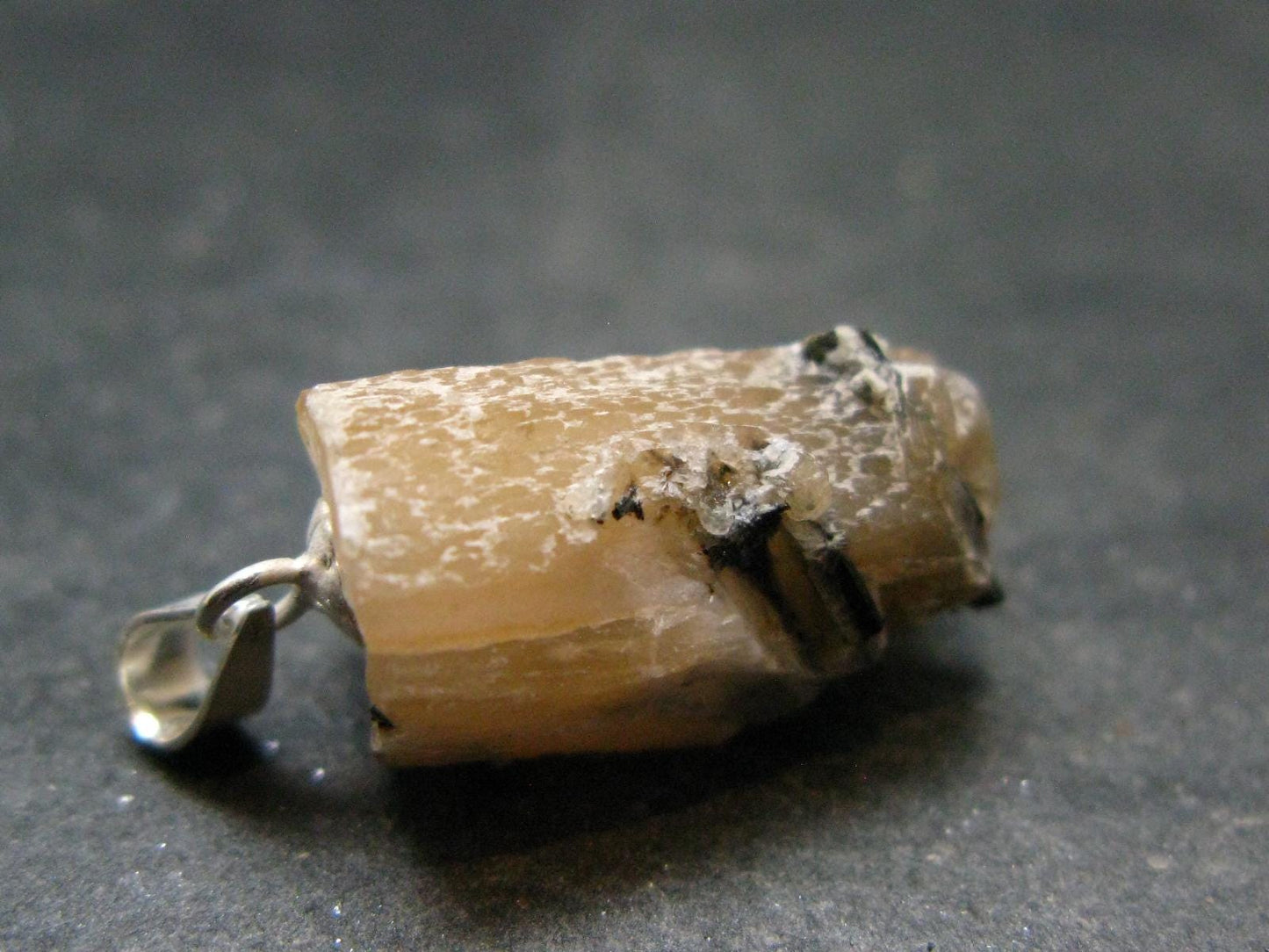 Natrolite Crystal Silver Pendant from Canada - 1.0" - 2.31 Grams