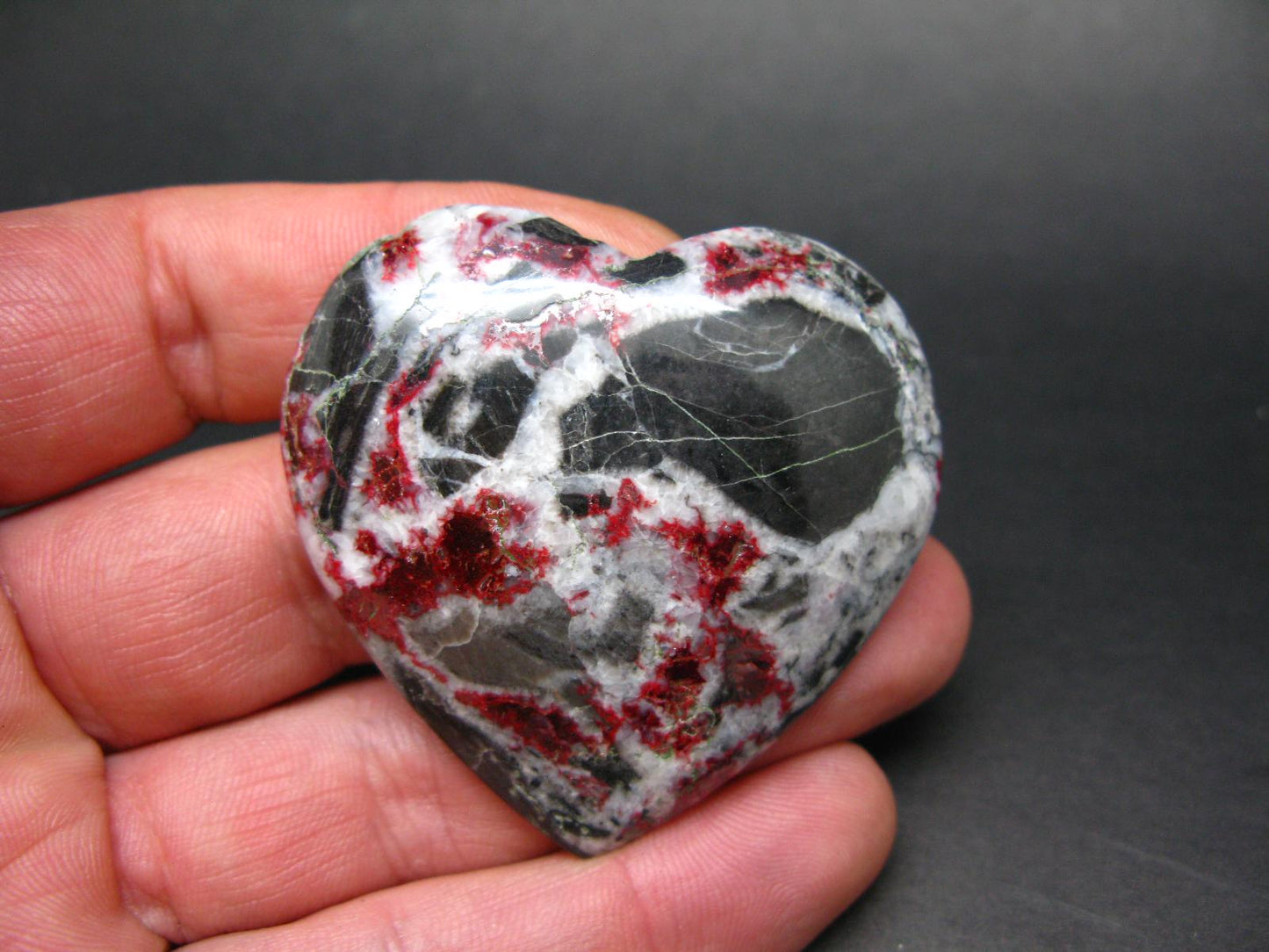 Cinnabar in Dolomite Cabochon from China - 38.19 Grams - 52x50mm