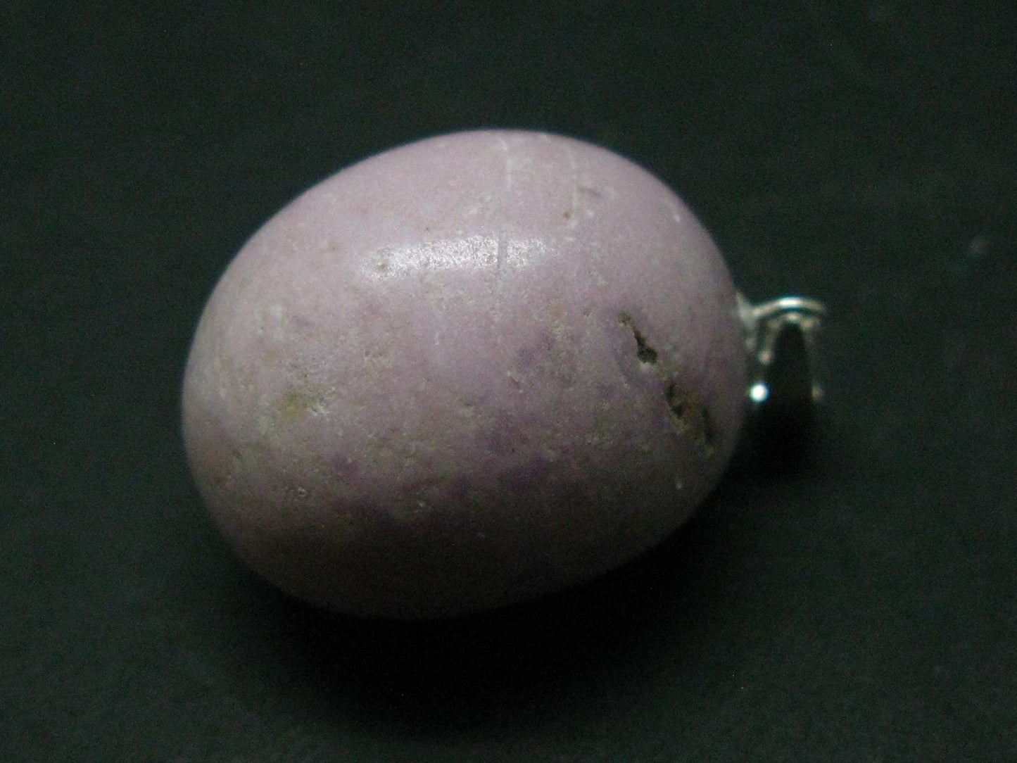 Phosphosiderite Tumbled Silver Pendant From Peru - 1.2"