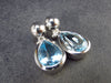 Faceted Natural Sky Blue Topaz Dangle 925 Silver Earrings from Brazil - 1.1" - 9.46 Grams