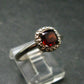 Red Garnet Rhodium Plated Sterling Silver Ring with CZ - Size 8 - 2.47 Grams