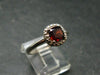 Red Garnet Rhodium Plated Sterling Silver Ring with CZ - Size 8 - 2.47 Grams