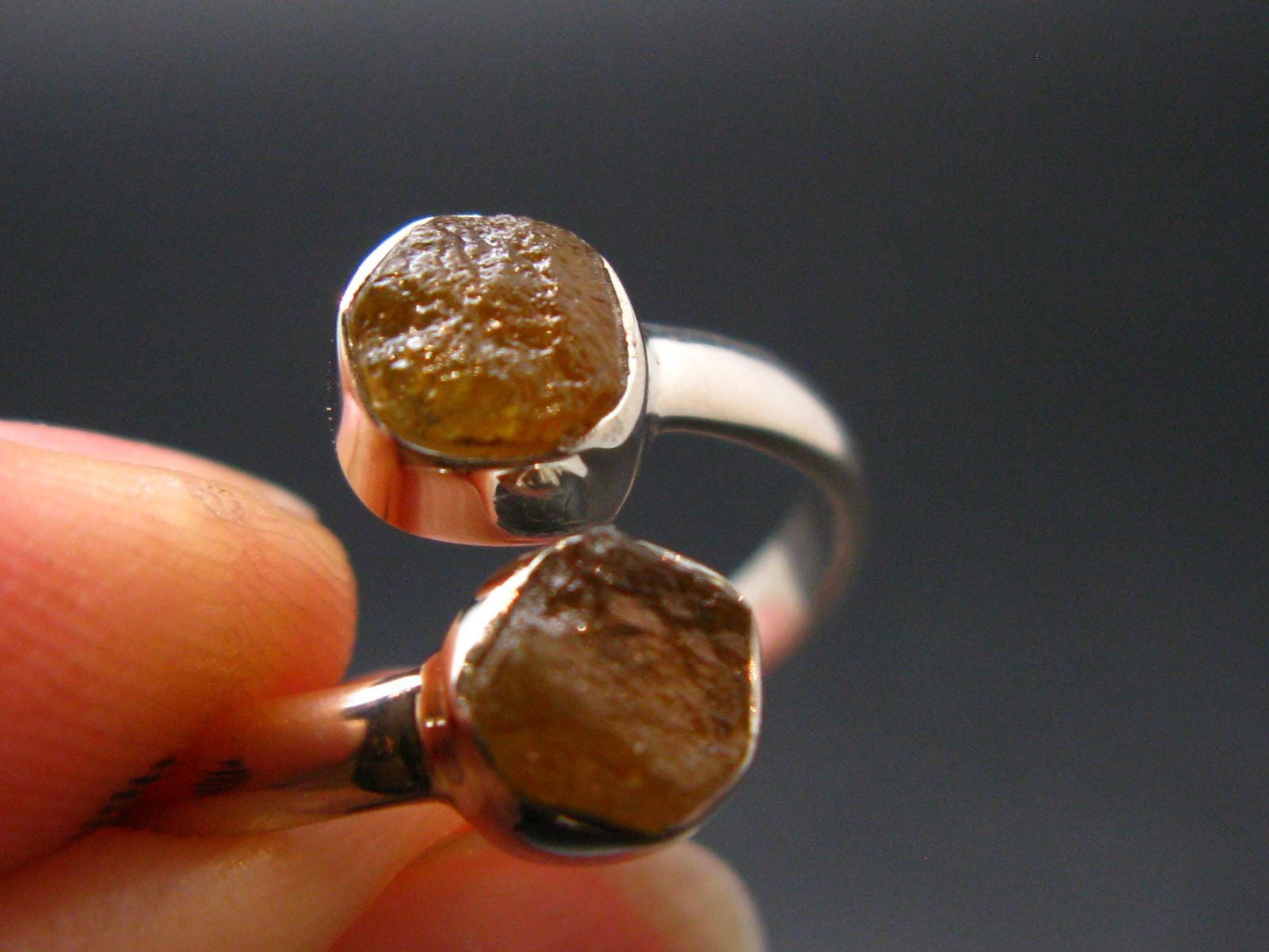 Green Herderite Silver Ring From Brazil - 2.18 Grams - Size 9
