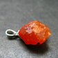 Raw Fire Opal Sterling Silver Pendant From Mexico - 0.8" - 1.49 Grams