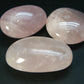 Lot of Three Rose Quartz Polished Palmstone From Madagascar