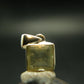 Gem Libyan Desert Glass Tektite Faceted Pendant Sterling Silver from Libya - 0.7" - 2.42 Grams