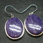 Lilac Stone!!! Stunning Silky Charoite AAA Quality Earrings From Russia - 1.5" - 11.91 Grams