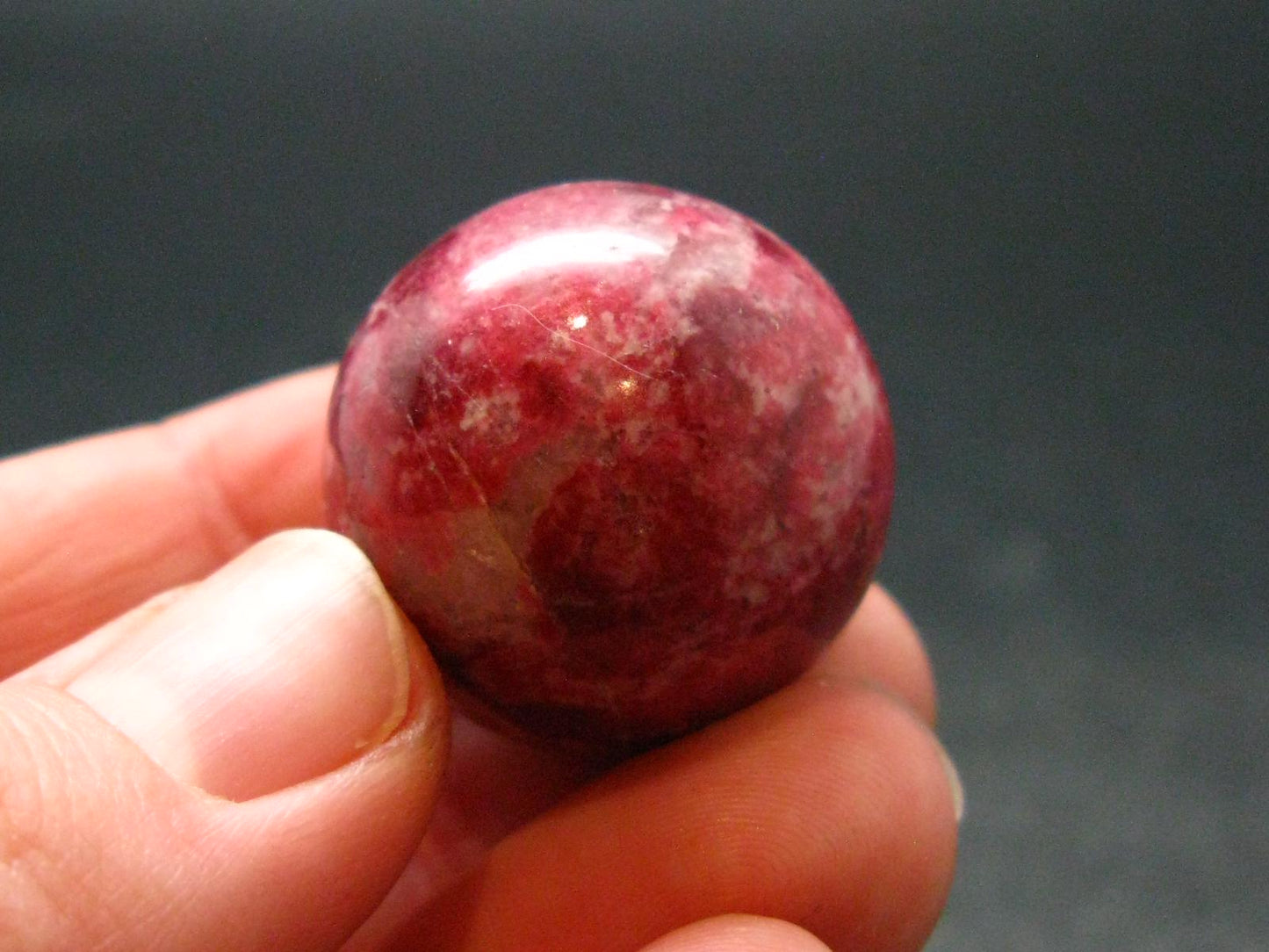 Rare Red Thulite Sphere Ball From Norway - 0.9" - 22.91 Grams