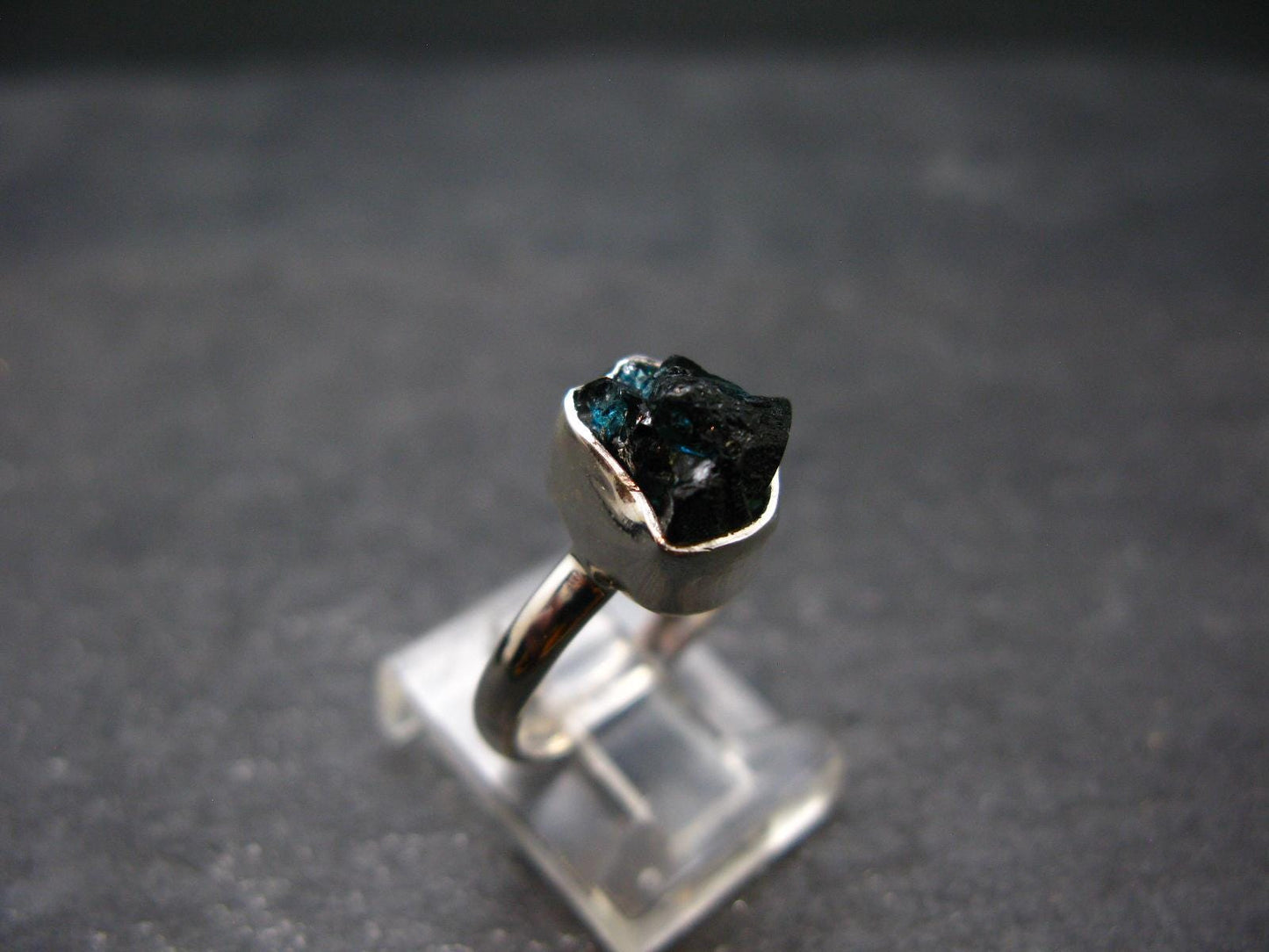 Blue Lazulite Silver Ring From Pakistan - Size 6 - 2.67 Grams