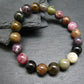 Watermelon Bicolor Tourmaline Genuine Bracelet ~ 7 Inches ~ 10mm Round Beads