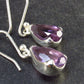 Orchid St. Valentine Gem!! Drop Shaped Facetted Natural Amethyst 925 Sterling Silver Drop Earrings - 1.1" - 3.7 Grams