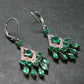 Gem Emerald Faceted Silver Earrings From Colombia - 4.77 Grams Total