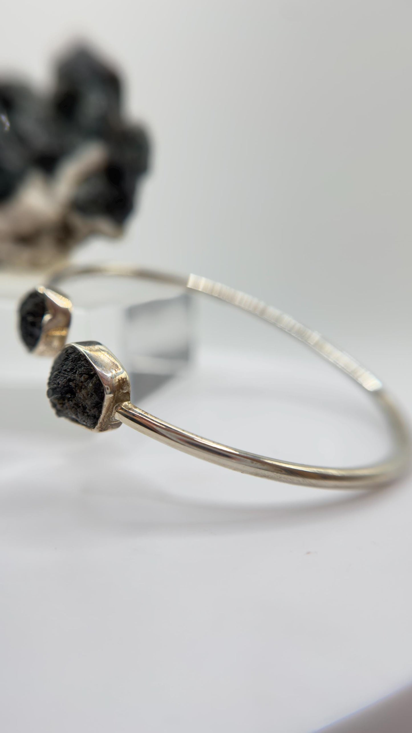 Alexandrite Cuff Bracelet Raw Color Change Gemstone Silver Open Bangle June Birthstone Jewelry