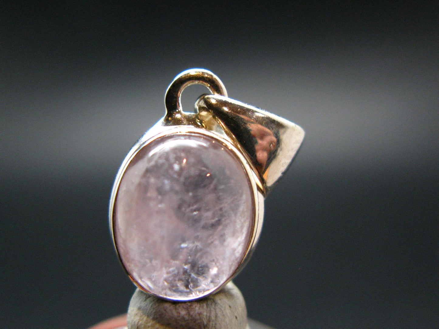 Pink Morganite Silver Pendant From Brazil - 0.8" - 2.52 Grams