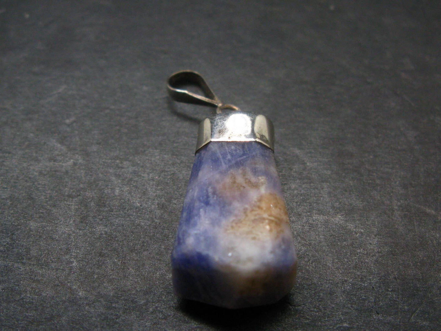 Rare Raw Hackmanite Silver Pendant from Afghanistan - 1.4" - 4.27 Grams