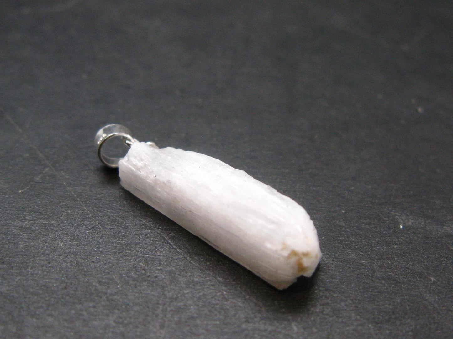 Rare Clear Natrolite Crystal Silver Pendant From Tanzania - 1.1" - 1.56 Grams