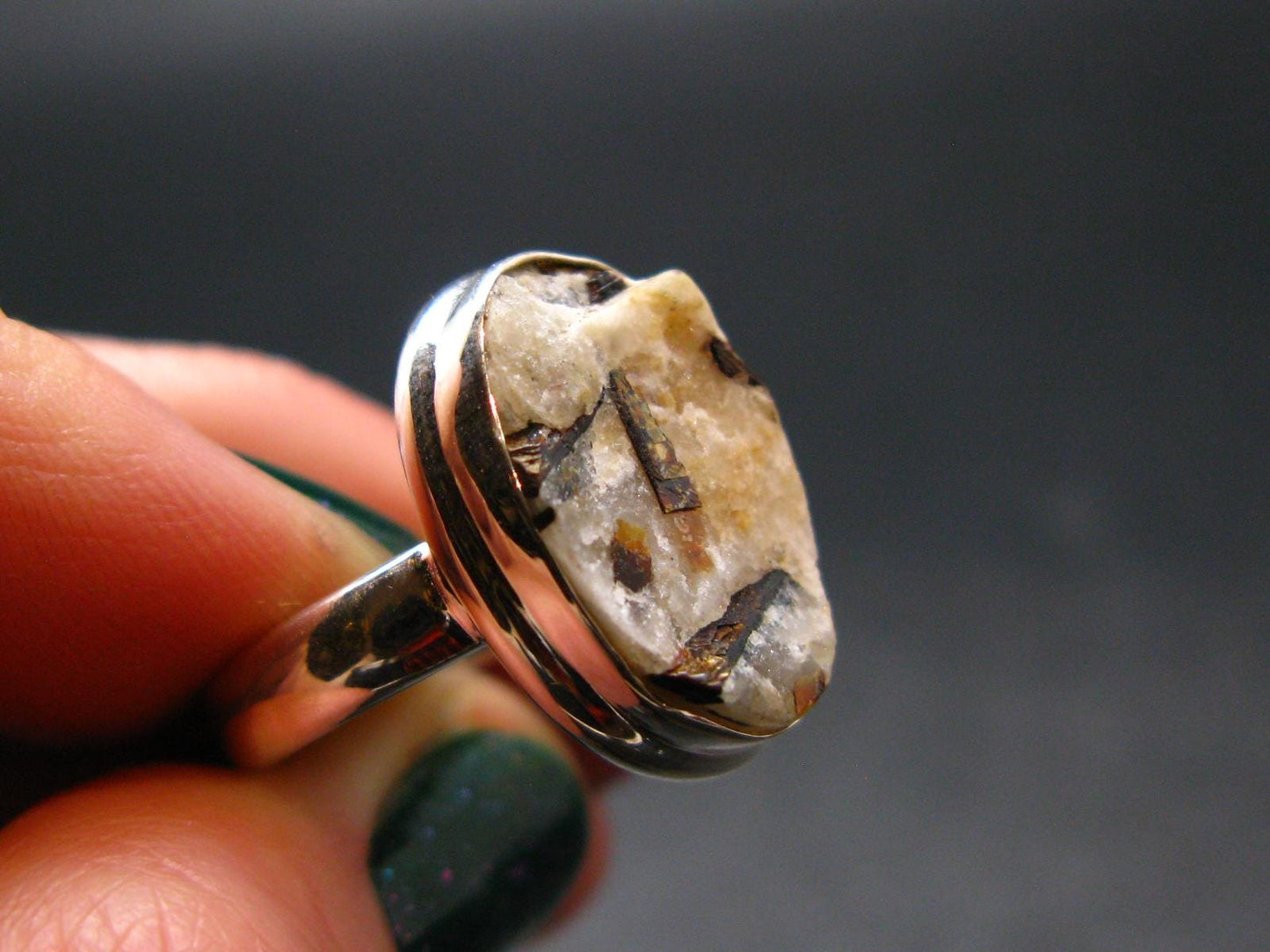 Astrophylite Astrophyllite Silver Ring From Russia - Size 5 - 4.9 Grams
