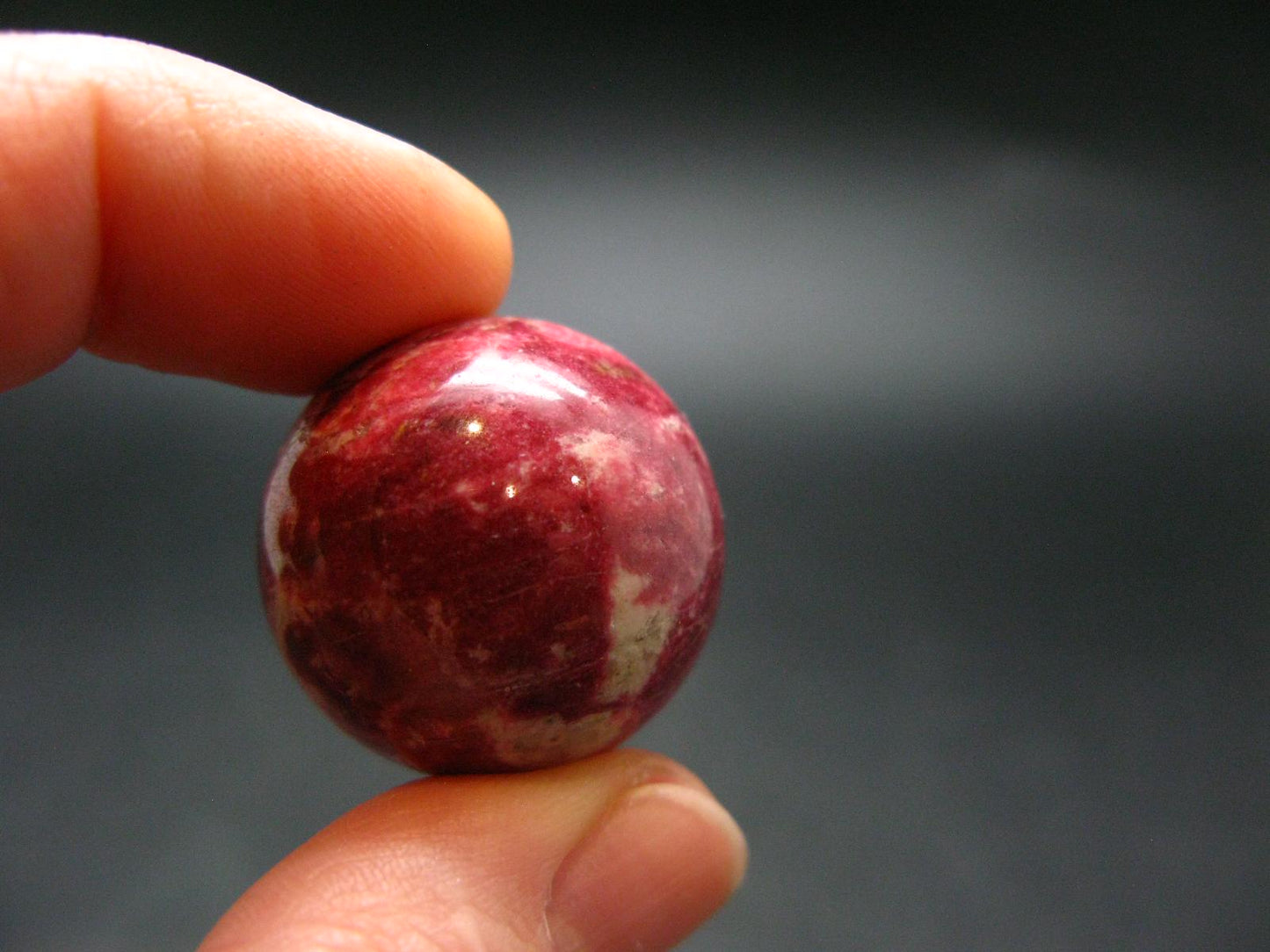 Rare Red Thulite Sphere Ball From Norway - 0.9" - 23.15 Grams