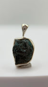 Raw Grandidierite Crystal Pendant Blue Green Gemstone Silver Necklace Rare Stone Jewelry Gift