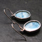 Natural Cabochon Larimar Pectolite 925 Sterling Silver Earrings from Dominican Republic - 4.58 Grams