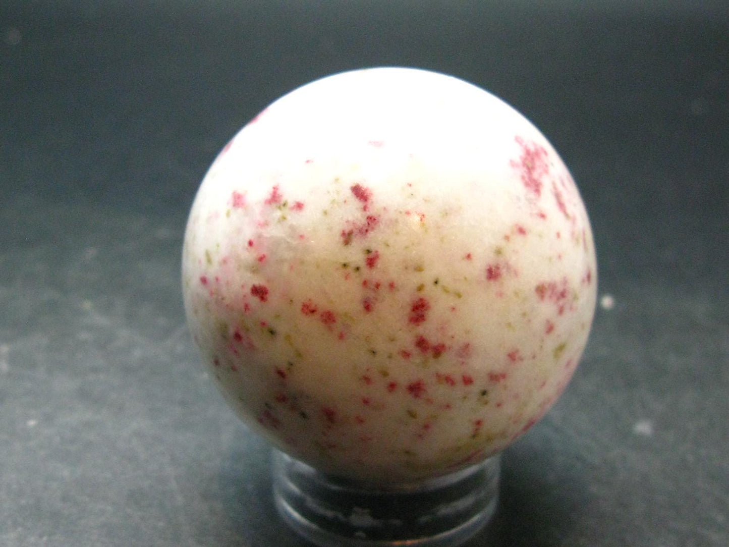 Large Cinnabar in Quartz Sphere from Peru - 188.35 Grams - 2.0"