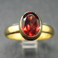 Red Garnet Gold Plated Sterling Silver Ring - Size 7 - 3.11 Grams