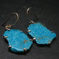 Nice Raw Natural Turquoise Sterling Silver Earrings from Mexico - 7.25 Grams
