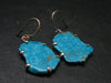 Nice Raw Natural Turquoise Sterling Silver Earrings from Mexico - 7.25 Grams