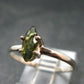 Moldavite Tektite Facetted Silver Ring from Czech Republic - Size 9 - 1.64 Grams