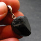 Black Tourmaline Schorl Silver Pendant From Brazil - 1.2"
