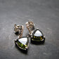 Moldavite Tektite Silver Earrings from Czech Republic - 2.14 Grams