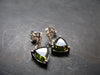 Moldavite Tektite Silver Earrings from Czech Republic - 2.14 Grams