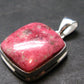 Thulite Silver Plated Pendant From Norway - 1.2" - 7.21 Grams