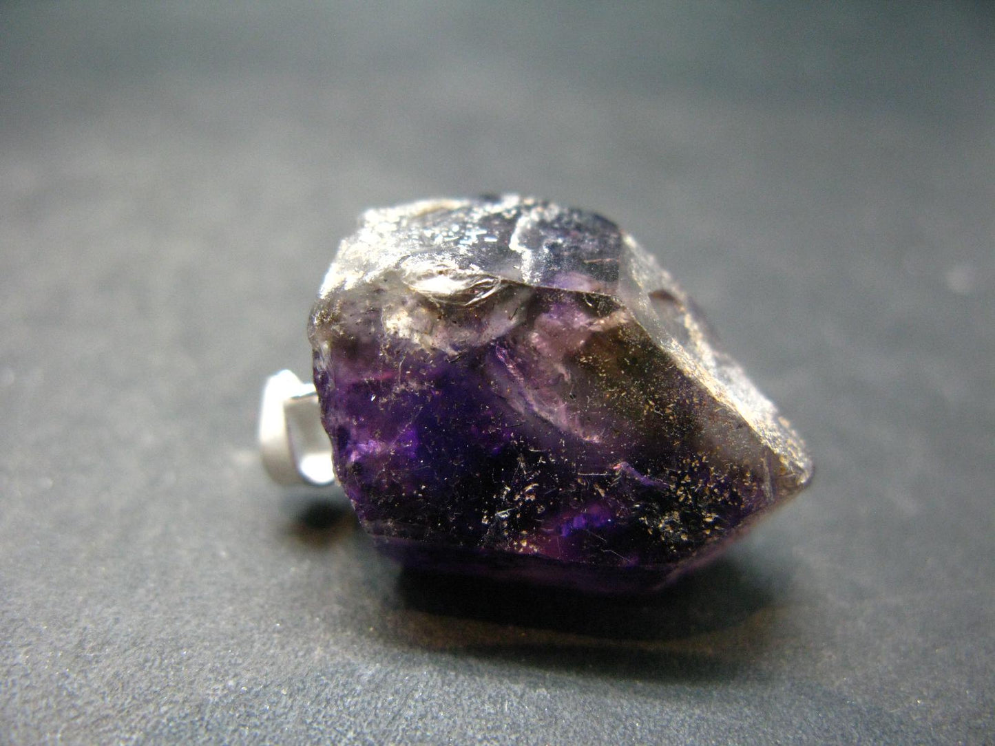 Rare Brandenberg Brandberg Amethyst Quartz Silver Pendant From Namibia - 1.1" - 6.68 Grams
