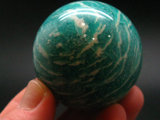 Rich Green Amazonite Sphere Ball From Madagascar - 1.8"