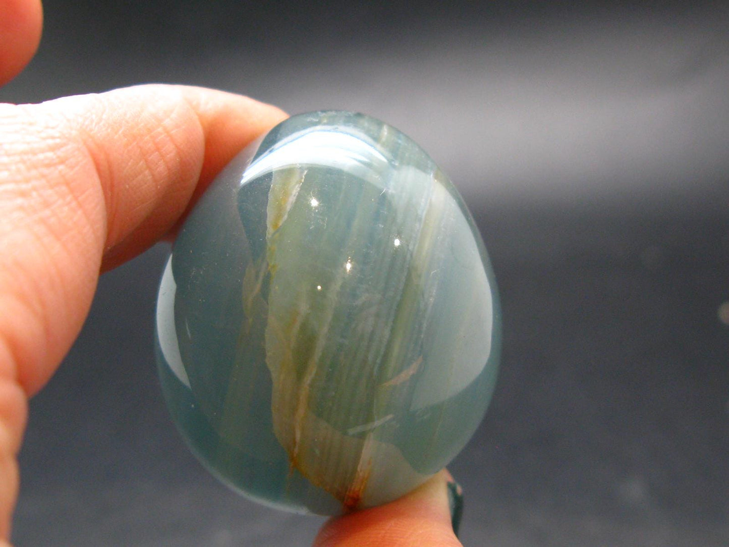Lemurian Aquatine Blue Calcite Egg From Argentina - 1.5" - 58.56 Grams