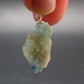 Rare Raw Blue Euclase Gem Crystal Silver Pendant from Zimbabwe - 1.2" - 3.97 Grams