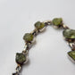 Chrysoberyl Raw Stone Bracelet Green Gemstone Silver Link Bracelet Natural Crystal Jewelry Gift