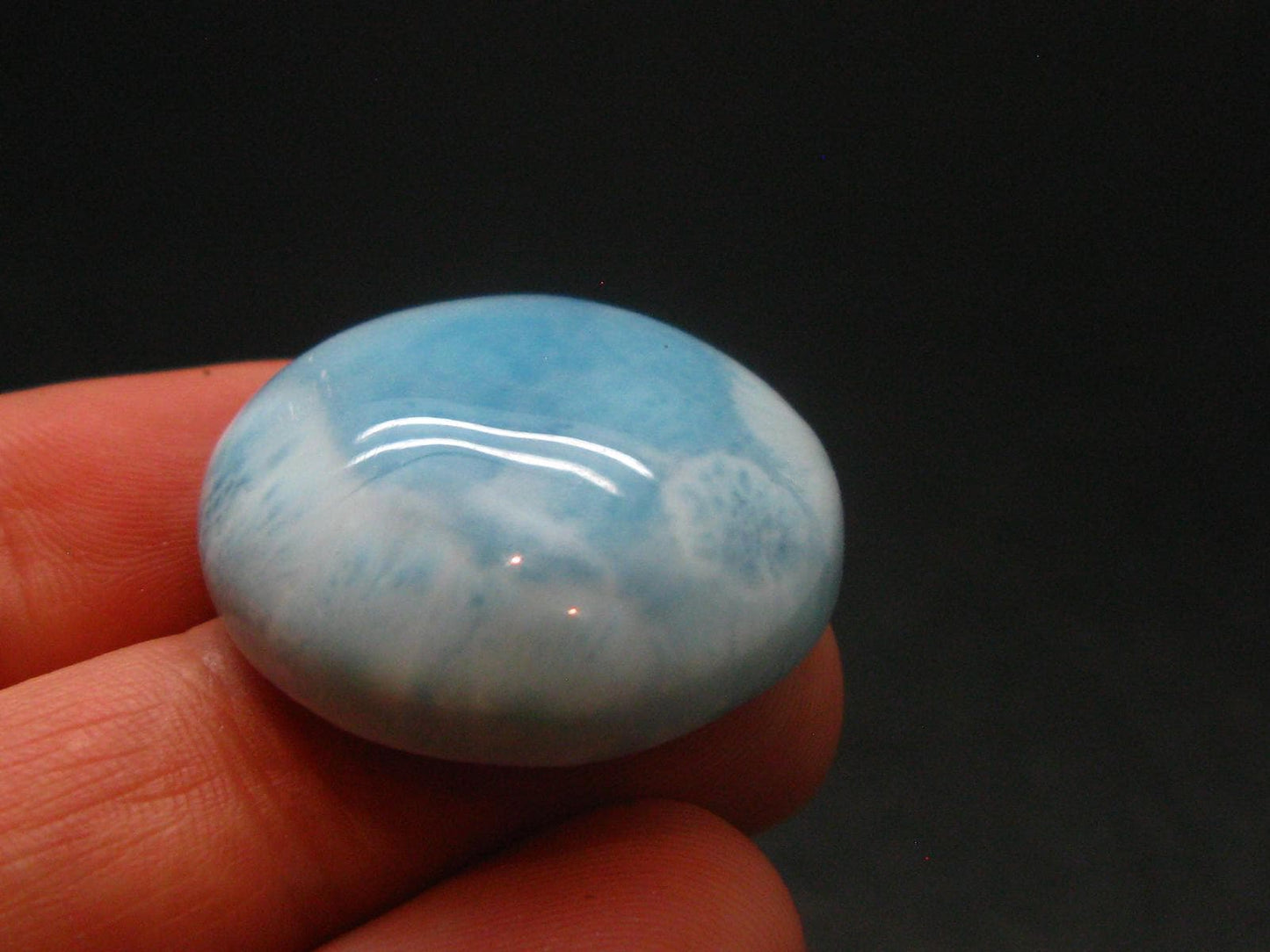 Larimar Cabochon From Dominican Republic - 0.8" - 8.13 Grams